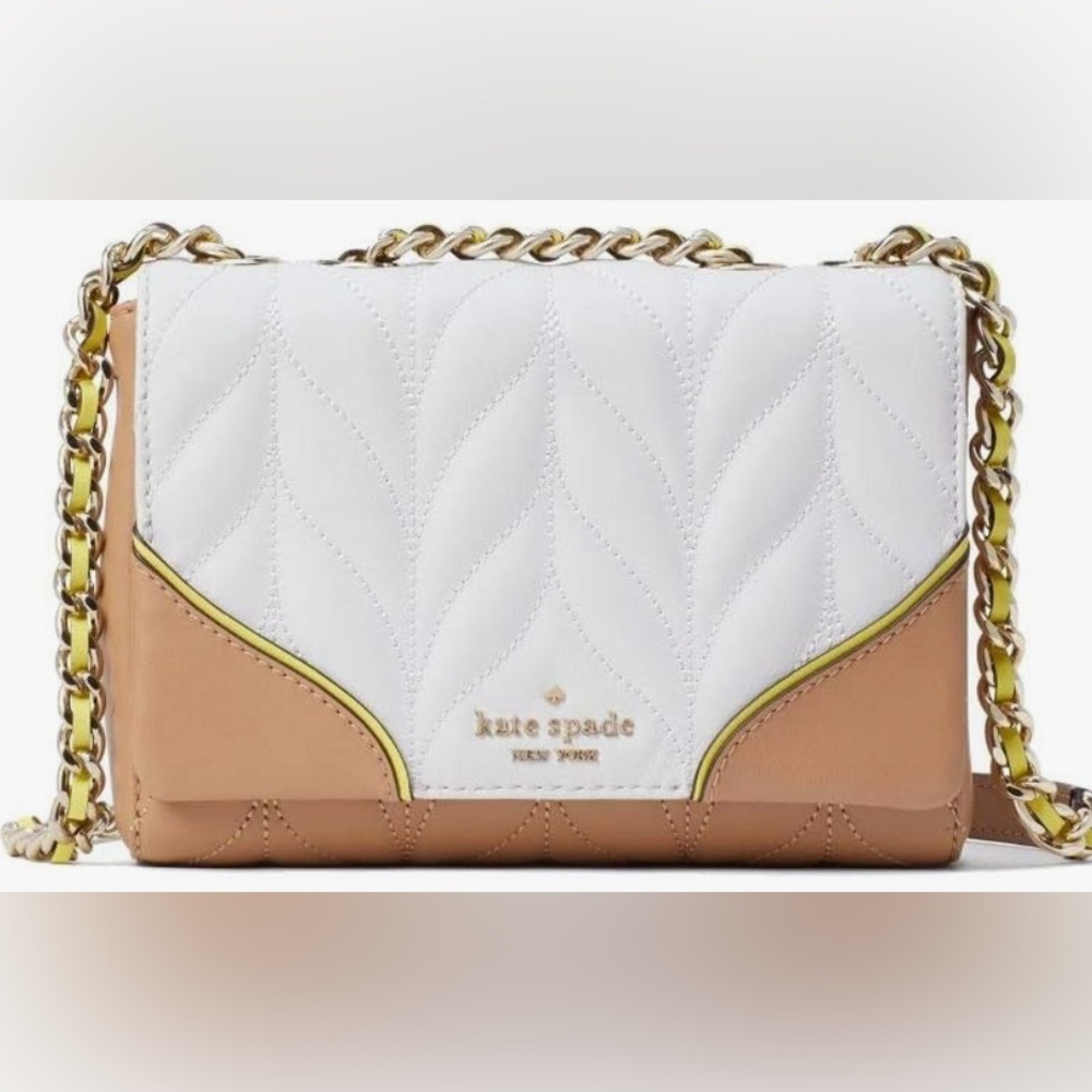 NWT MSRP $299 Kate Spade Mini Emelyn Quilted Colorblock White Dove Multi